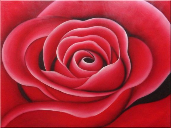 The Beauty of Red Rose Bud Oil Painting Flower Decorative 36 x 48 Inches