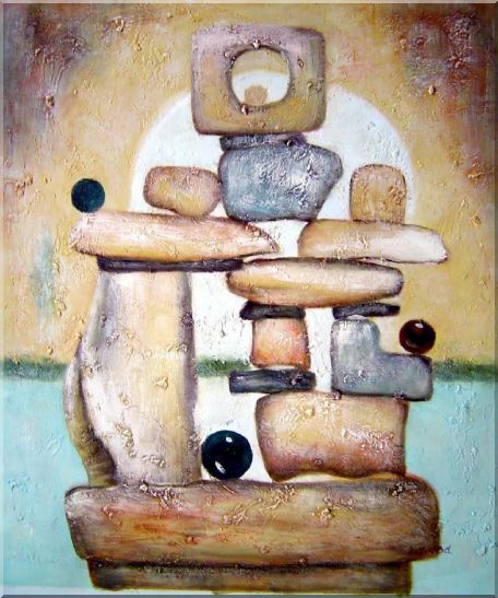 Stone Structure Oil Painting Nonobjective Modern 24 x 20 Inches