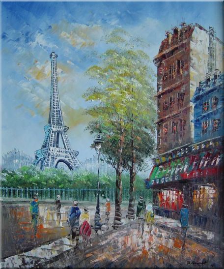 Dreaming of Paris Oil Painting Cityscape France Impressionism 24 x 20 Inches