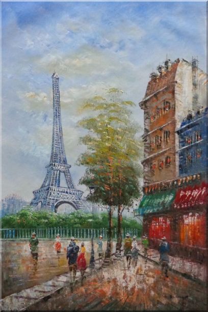 Dreaming of Paris Oil Painting Cityscape France Impressionism 36 x 24 Inches