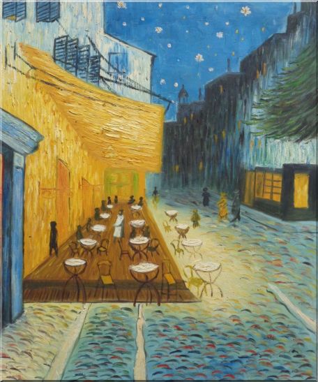 Cafe Terrace At Night, Van Gogh Masterpiece Oil Painting Cityscape France Post Impressionism 24 x 20 Inches