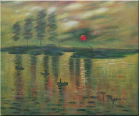 Impression Sunrise, Claude Monet Reproduction Oil Painting Seascape France Impressionism 20 x 24 Inches