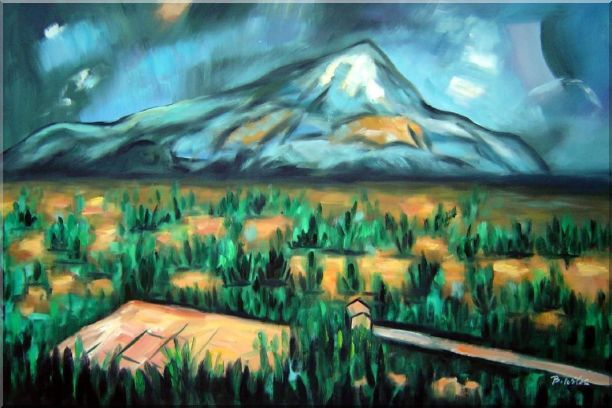 Mont Sainte-Victorie Oil Painting Landscape Mountain Post Impressionism 24 x 36 Inches