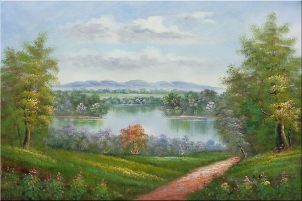 Trail of Serenity Oil Painting Landscape River Classic 24 x 36 Inches