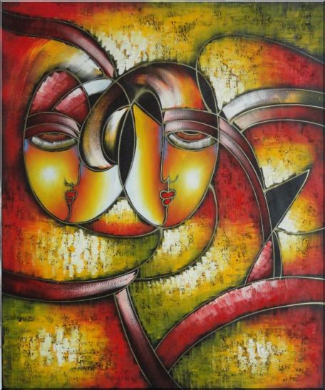 Faces, Picasso Reproduction Oil Painting Portraits Modern Cubism 24 x 20 Inches