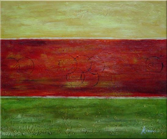 Yellow, Red and Green Abstract Oil Painting Nonobjective Modern 20 x 24 Inches