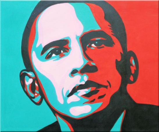 President Barack Obama Oil Painting Portraits Celebrity America Politician Pop Art 20 x 24 Inches