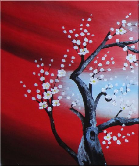 Blooming Plum Tree - 3 Canvas Set 3-canvas-set,flower asian  24 x 60 inches