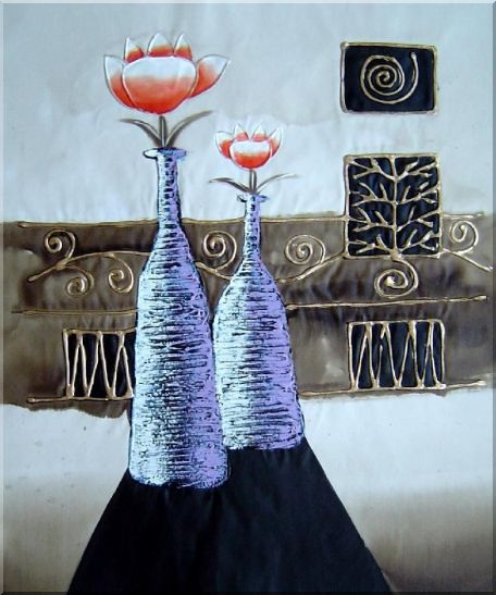 Flowers in Vases  - 3 Canvas Set 3-canvas-set,still-life,flower decorative  24 x 60 inches