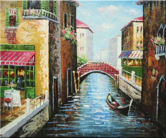 Sunny Day In Venice Oil Painting Italy Impressionism 20 x 24 Inches
