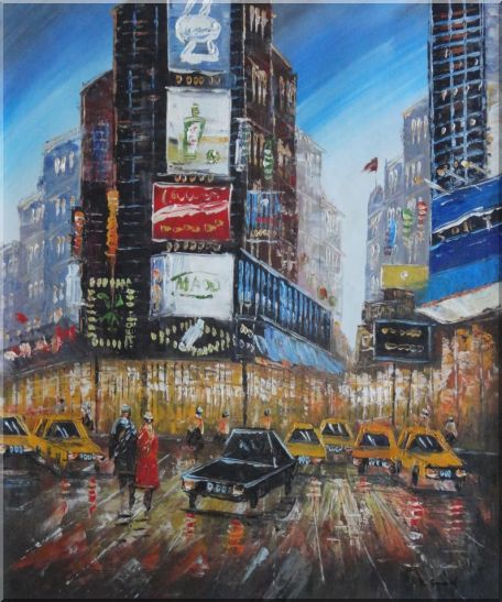 New York Time Square Street Scene Oil Painting Cityscape America Impressionism 24 x 20 Inches
