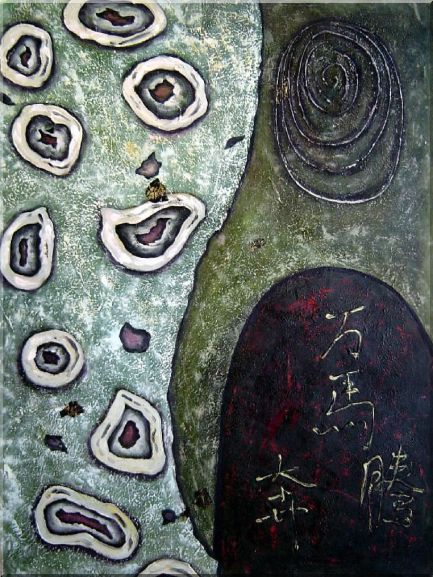 Galloping Ahead Oil Painting Nonobjective Modern 40 x 30 Inches