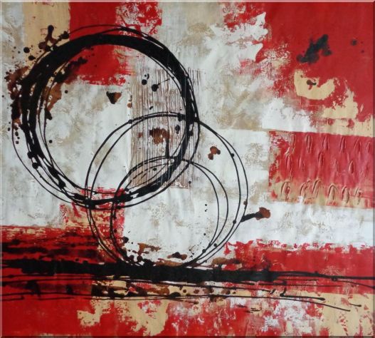 Circles of Life Oil Painting Nonobjective Decorative 36 x 40 Inches