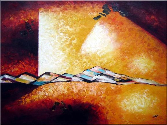 Large Red, Yellow and Brown Modern Oil Painting Landscape 30 x 40 Inches