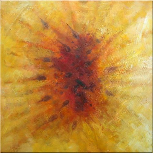 Large Radiation Oil Painting Nonobjective Decorative 30 x 30 Inches