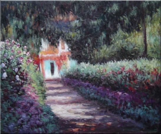 The Garden in Flower, Monet Reproduction Oil Painting France Impressionism 20 x 24 Inches