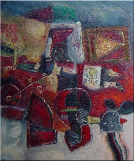 Colorful Abstract Objects - 2 Canvas Set 2-canvas-set,nonobjective decorative  24 x 40 inches