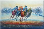 Horse Racing Oil Painting Portraits Animal Modern 24 x 36 inches