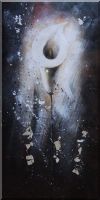 Large White Calla Lilly in a Modern Setting Oil Painting  48 x 24 inches