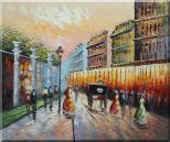 Stroll on Paris Street Scene Oil Painting Cityscape France Impressionism 20 x 24 inches