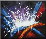 Modern Splendid Fireworks Oil Painting Nonobjective Decorative 20 x 24 inches