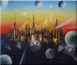 Metropolitan Oil Painting Cityscape Modern 20 x 24 inches