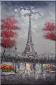 Eiffel Tower, Paris Romance Oil Painting Cityscape France Impressionism 36 x 24 inches