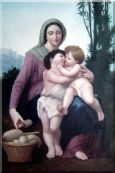 The Holy Family, William Bouguereau Masterpiece Oil Painting Portraits Woman Child Religion Classic 36 x 24 inches