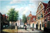  Dutch Village Street With Restful Atmosphere Oil Painting Classic 24 x 36 inches