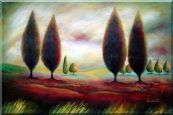 Trees in Wilderness Oil Painting Landscape Modern 24 x 36 inches