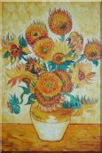 Sunflowers, Van Gogh Reproduction Oil Painting Still Life Post Impressionism 36 x 24 inches
