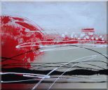 Red, White and Black Abstract Oil Painting Nonobjective Decorative 20 x 24 inches