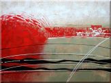 Red, White and Black Abstract Oil Painting Nonobjective Decorative 36 x 48 inches