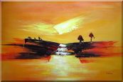 Abstract Waterfall Skyscapes Oil Painting Landscape Autumn Modern 24 x 36 inches