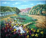 Poppies Valley Oil Painting Landscape Impressionism 20 x 24 inches