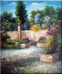 Around the Garden Corner Oil Painting France Impressionism 24 x 20 inches