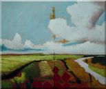 Rural Crop Field Landscape Oil painting Impressionism 20 x 24 inches