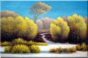 Exceptional Landscape Oil Painting River Naturalism 24 x 36 inches