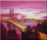 Bay Bridge To San Francisco From Treasure Island Oil Painting Cityscape America Modern 20 x 24 inches