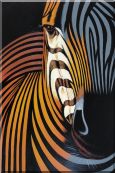 Colorful Modern Zebra  Oil Painting  36 x 24 inches