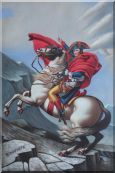 Napoleon Crossing the Alps, Jacques-Louis David Oil Painting Portraits Classic 36 x 24 inches
