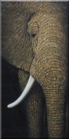 Large African Elephant Head I Oil Painting Animal Decorative 48 x 24 inches