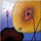 Large Purple Lotus Flowers Oil Painting Decorative 30 x 30 inches