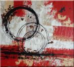 Circles of Life Oil Painting Nonobjective Decorative 36 x 40 inches