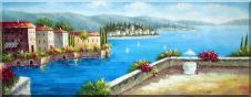 Mediterranean Scenery Oil Painting  28 x 72 inches