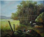 Backyard of a Farm Oil Painting Garden Classic 20 x 24 inches