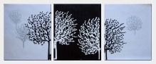 Black and White Trees - 3 Canvas Set Oil Painting Landscape Decorative 24 x 60 inches